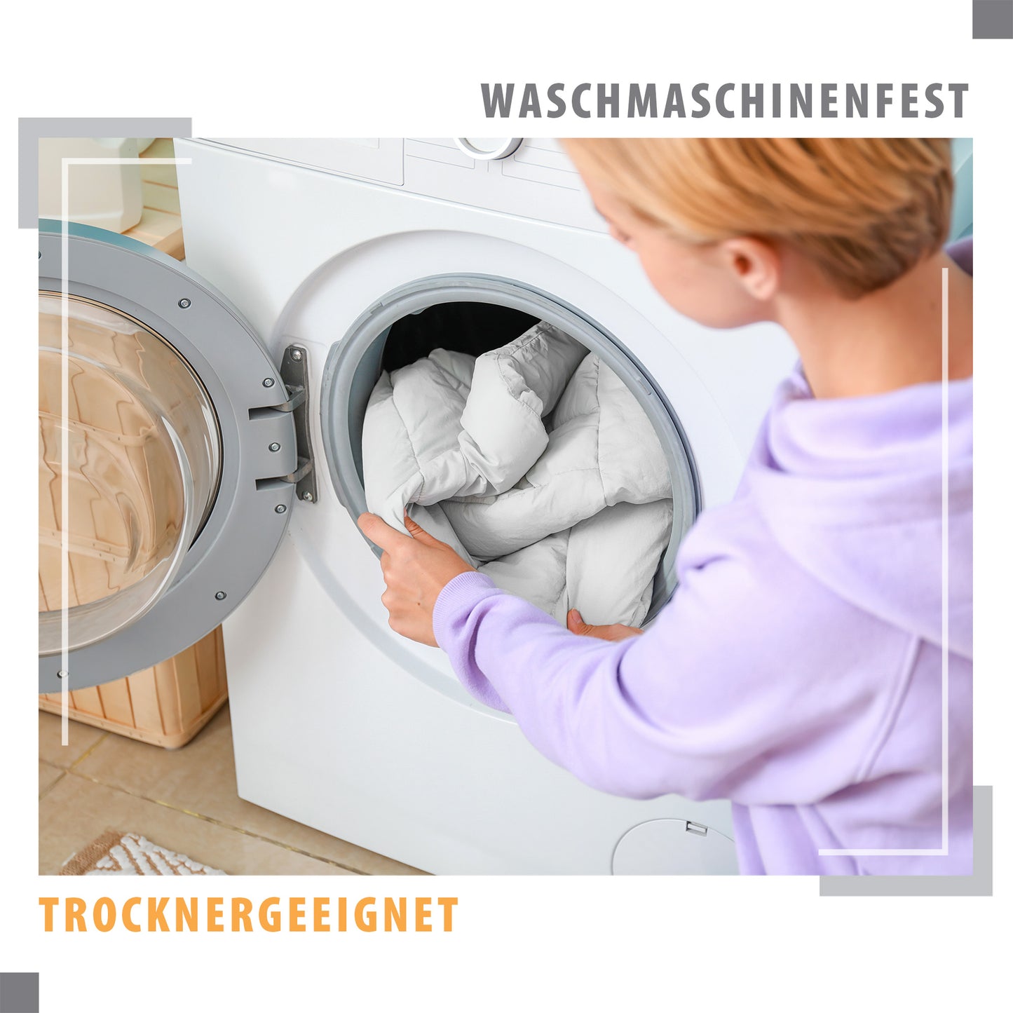Bettdecken Set mit Kissen Ganzjahresbettdecke – Weiche atmungsaktive klimaregulierende Steppbettdecke für Allergiker, Oeko-Tex zertifiziert, waschbar