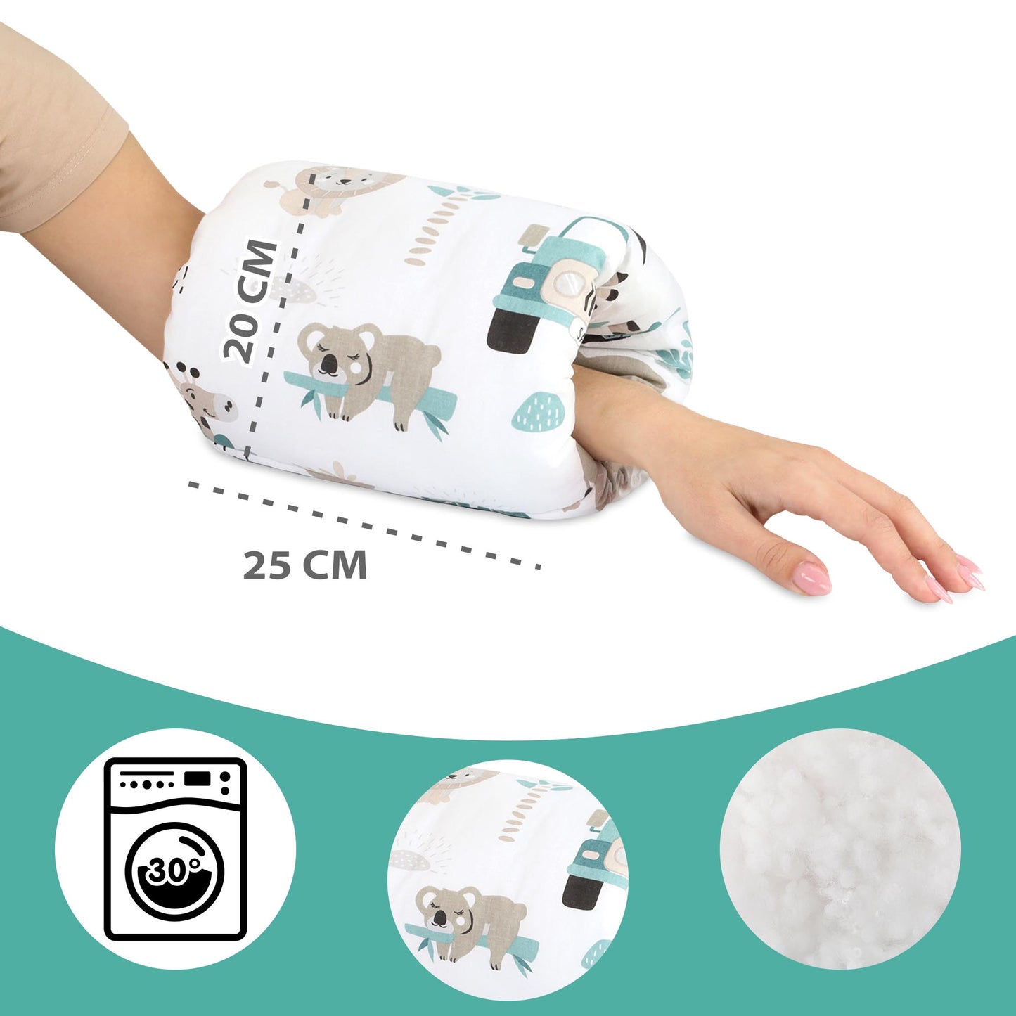 Stillkissen klein Breastfeeding und Nursing Pillow für unterwegs - Stillmuff Armkissen und Lagerungskissen Baby Arm Still Kissen aus weicher Baumwolle