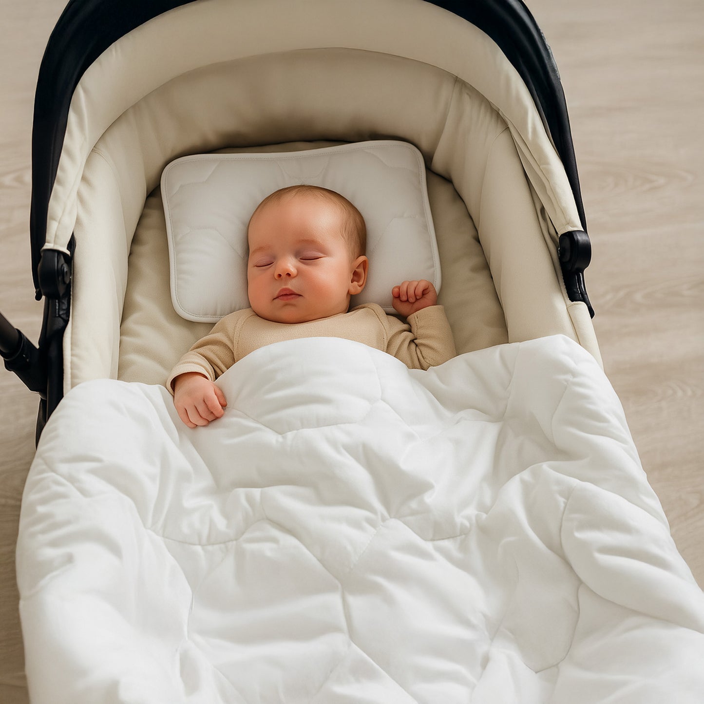 Baby Bettdecke und Kissen Kinderdecke und Babykissen - Kinderbettdecke Kinder Bettdecken Set und Decke für Kleinkind Babybett Mikrofaser Weiß