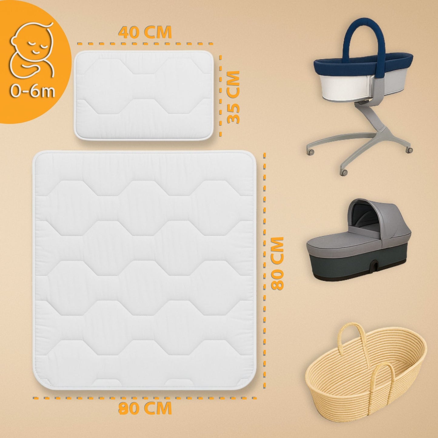 Baby Bettdecke und Kissen Kinderdecke und Babykissen - Kinderbettdecke Kinder Bettdecken Set und Decke für Kleinkind Babybett Mikrofaser Weiß
