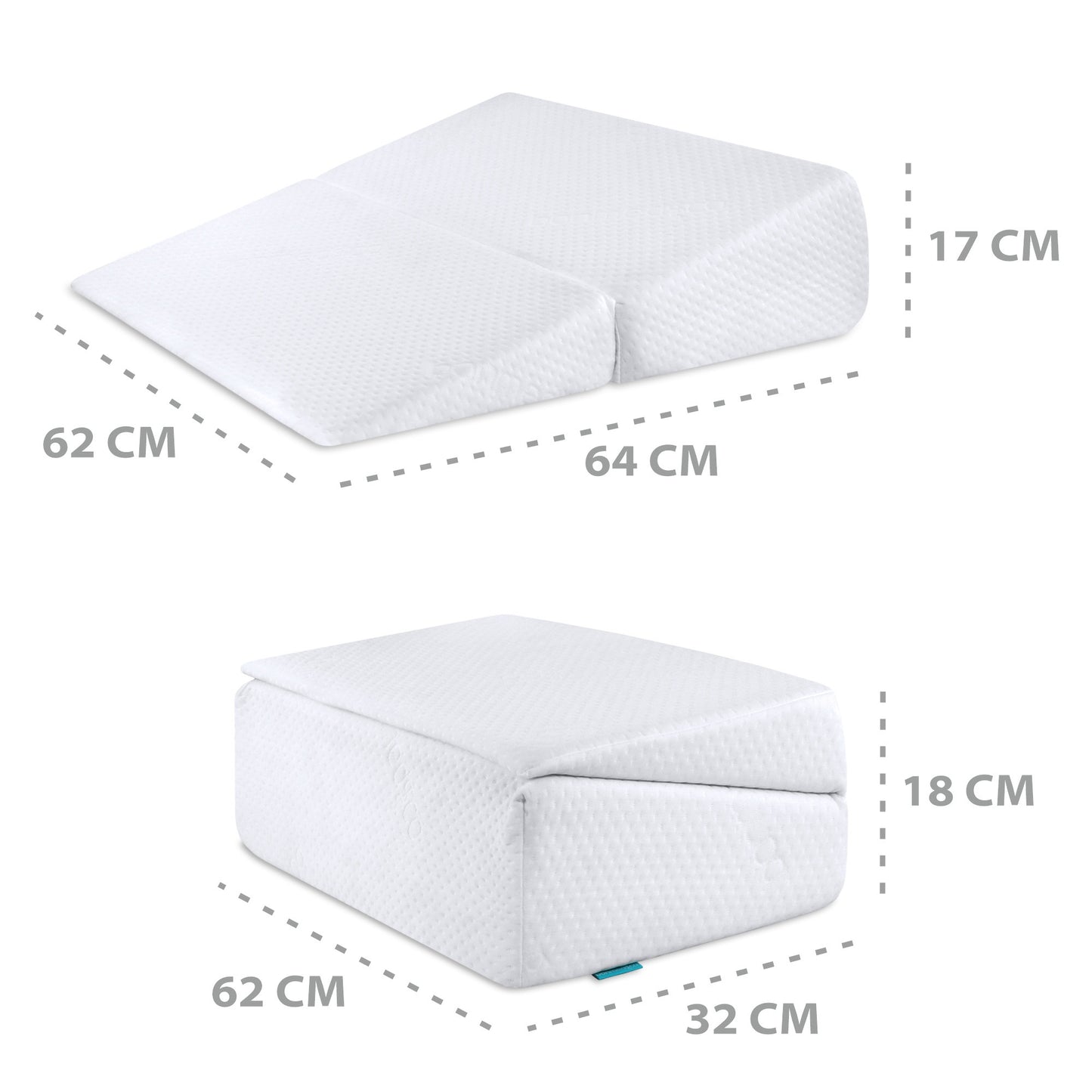 Keilkissen für Bett und Sofa – Lesekissen und Schaumstoff Rückenkissen Ideal zur Verwendung als Matratzenkeil Reflux kopfteil Kissen oder Bettkeil für Erwachsene