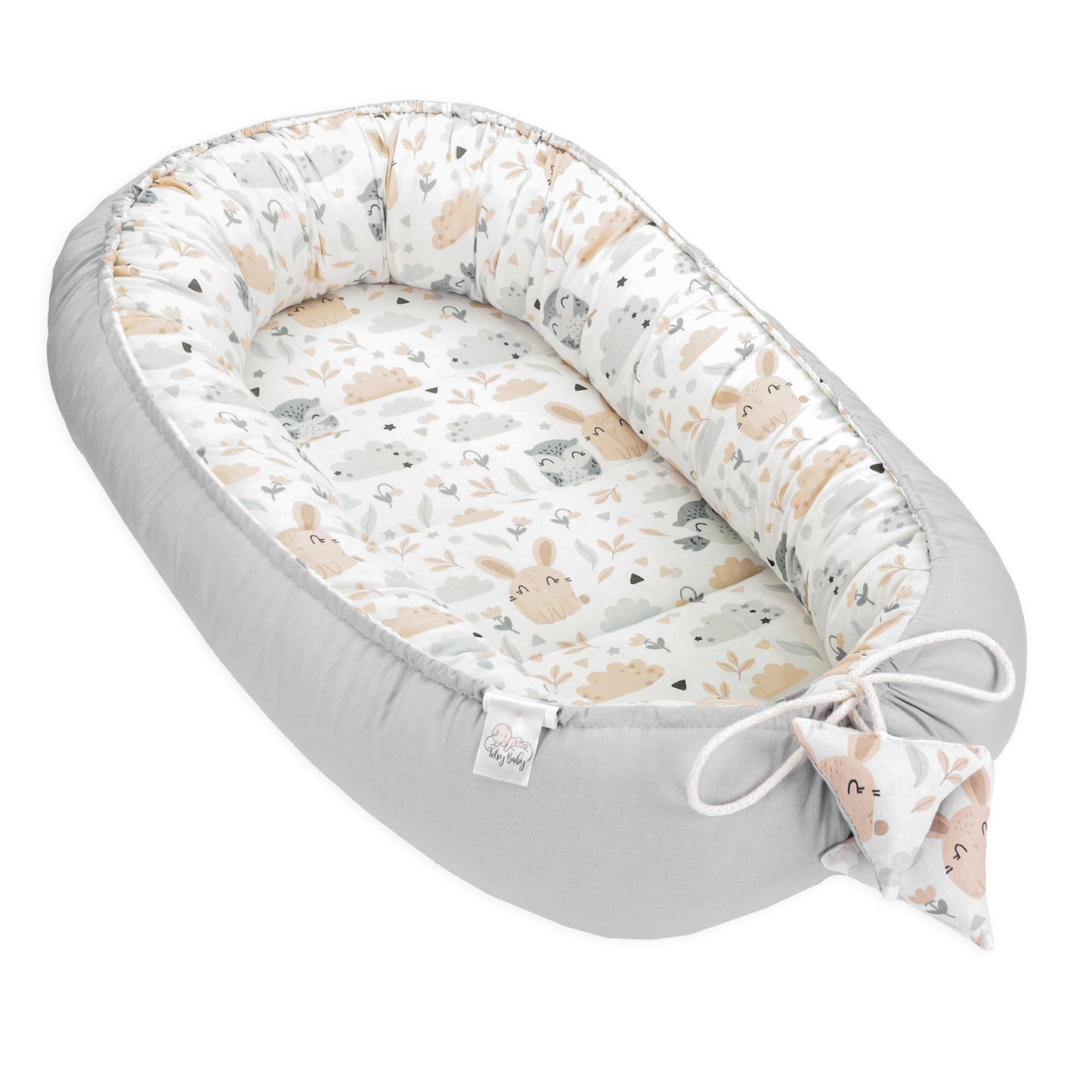 Babynest Babynestchen Neugeborene mit Tragegriff - Baby Nestchen tragbar Nest für Bett Kinder Kuschelnest