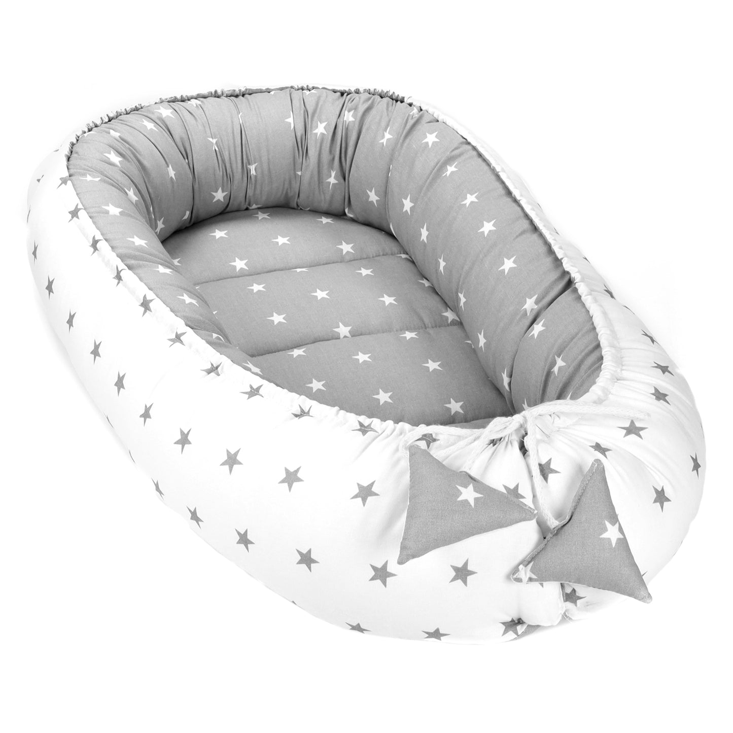 Babynest Babynestchen Neugeborene mit Tragegriff - Baby Nestchen tragbar Nest für Bett Kinder Kuschelnest