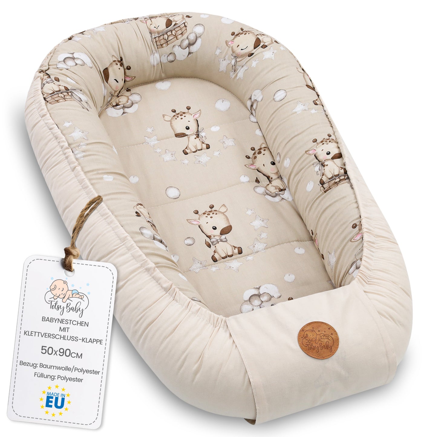 Babynest Babynestchen Neugeborene mit Tragegriff - Baby Nestchen tragbar Nest für Bett Kinder Kuschelnest