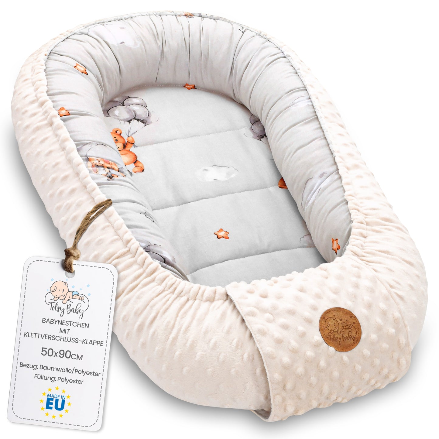 Nestchen Baby - Babynestchen Neugeborene Babynest für Kinderbett Vielseitiges tragbar Nest Kuschelnest Zubehör für Babybett