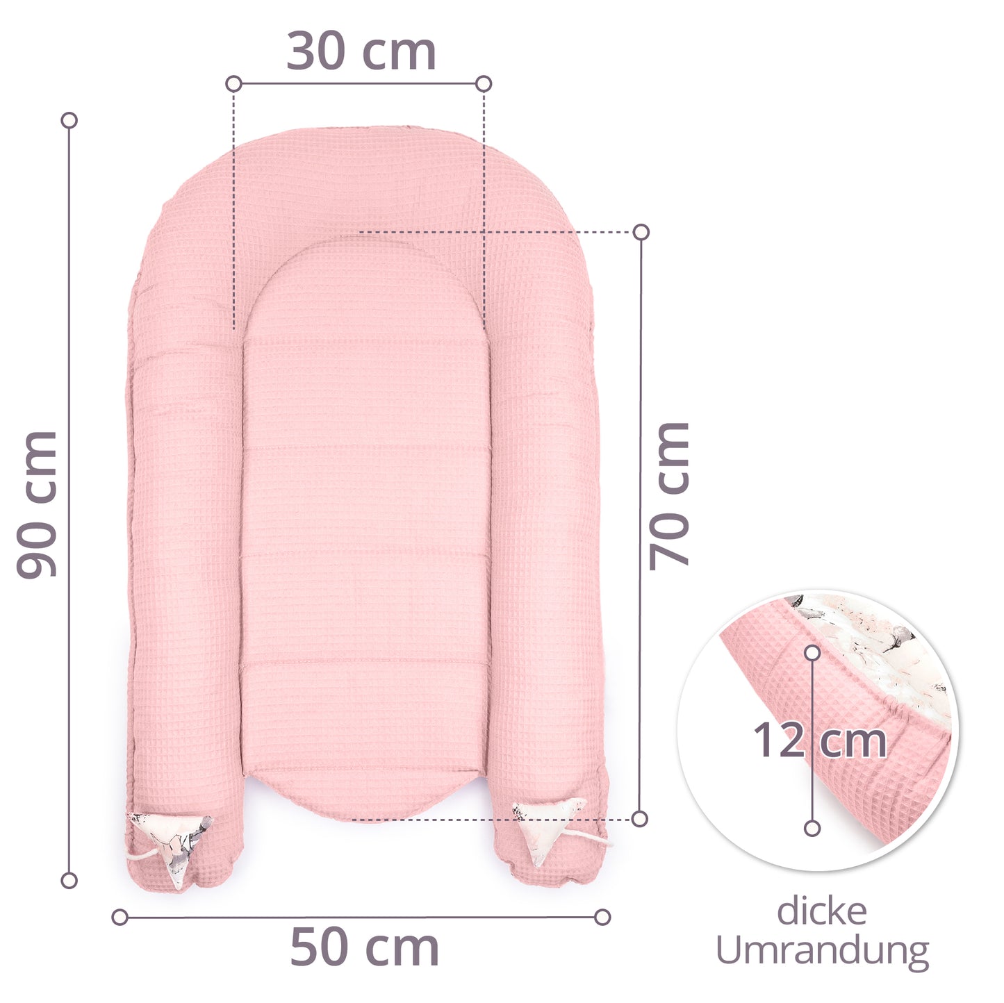 Babynest Neugeborene - Handmade Kokon zweiseitig