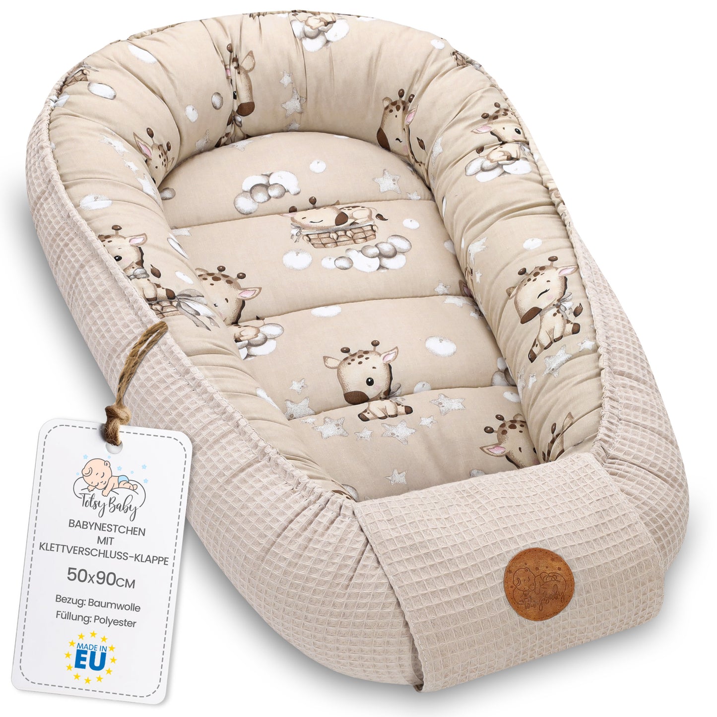 Babynest Neugeborene - Handmade Kokon zweiseitig