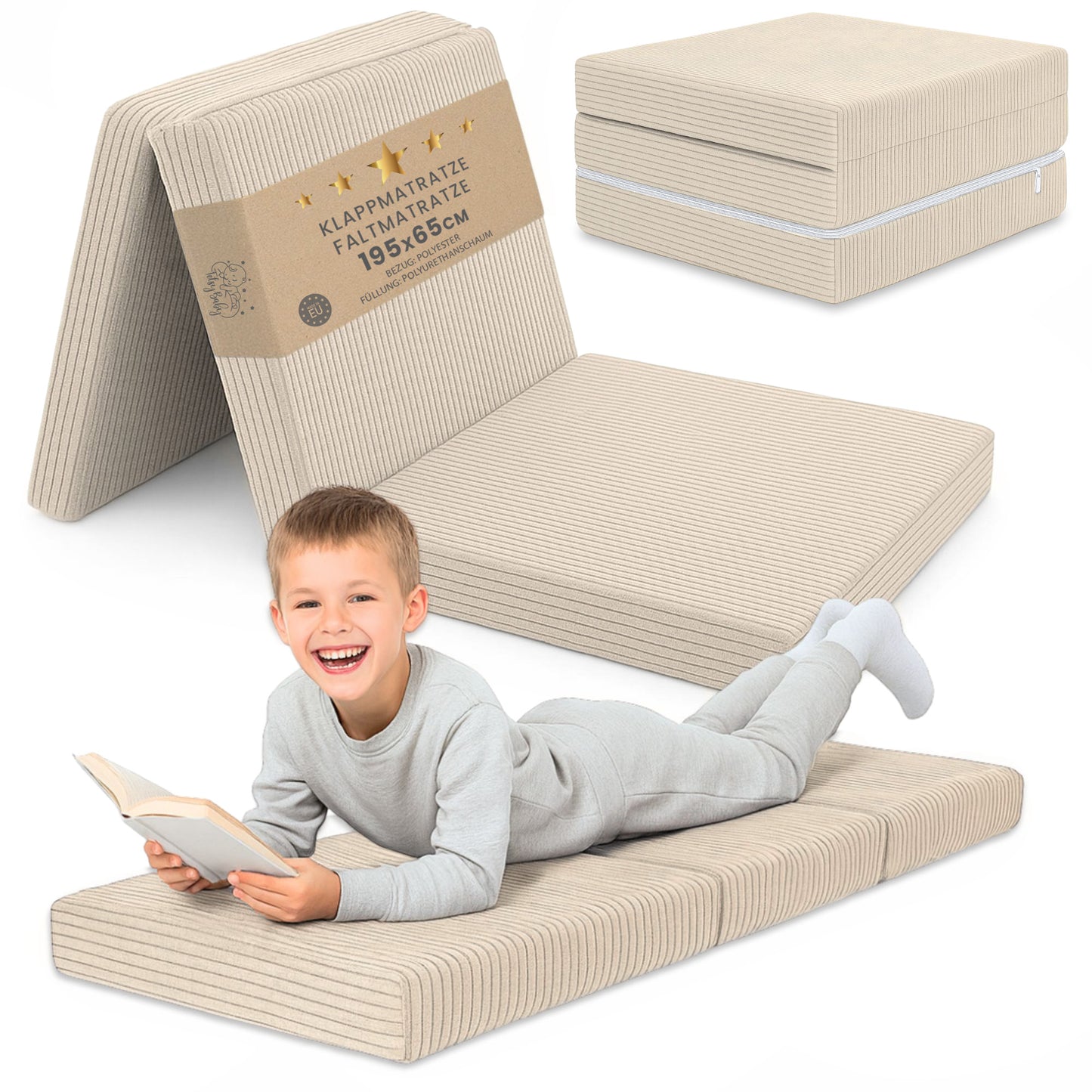 Reisebett Matratze faltbar - Dicke Faltbare Matratze für Baby Klappmatratze Kinder Matratze Reisebett