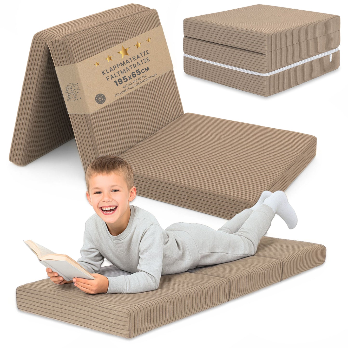 Reisebett Matratze faltbar - Dicke Faltbare Matratze für Baby Klappmatratze Kinder Matratze Reisebett