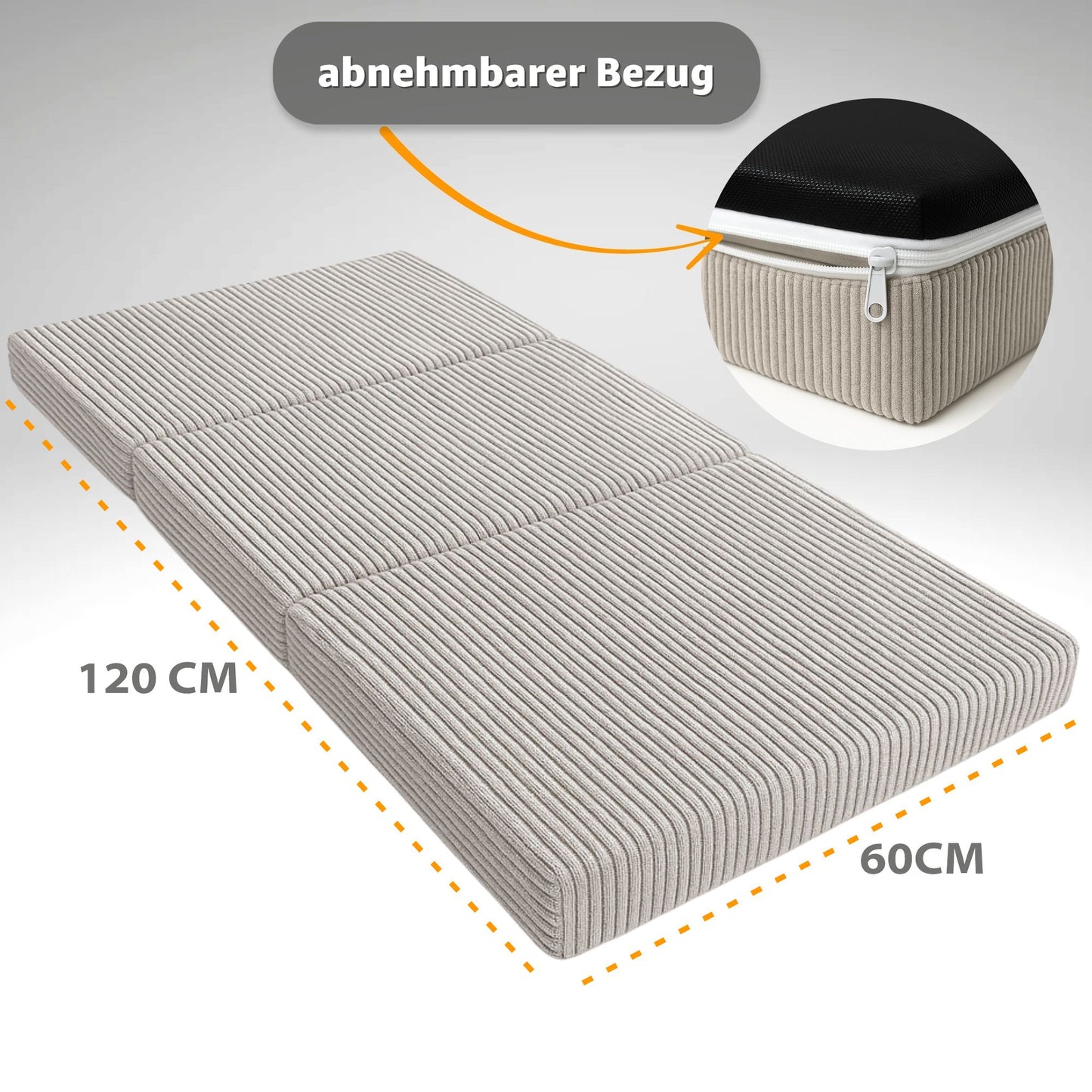 Reisebett Matratze faltbar - Dicke Faltbare Matratze für Baby Klappmatratze Kinder Matratze Reisebett