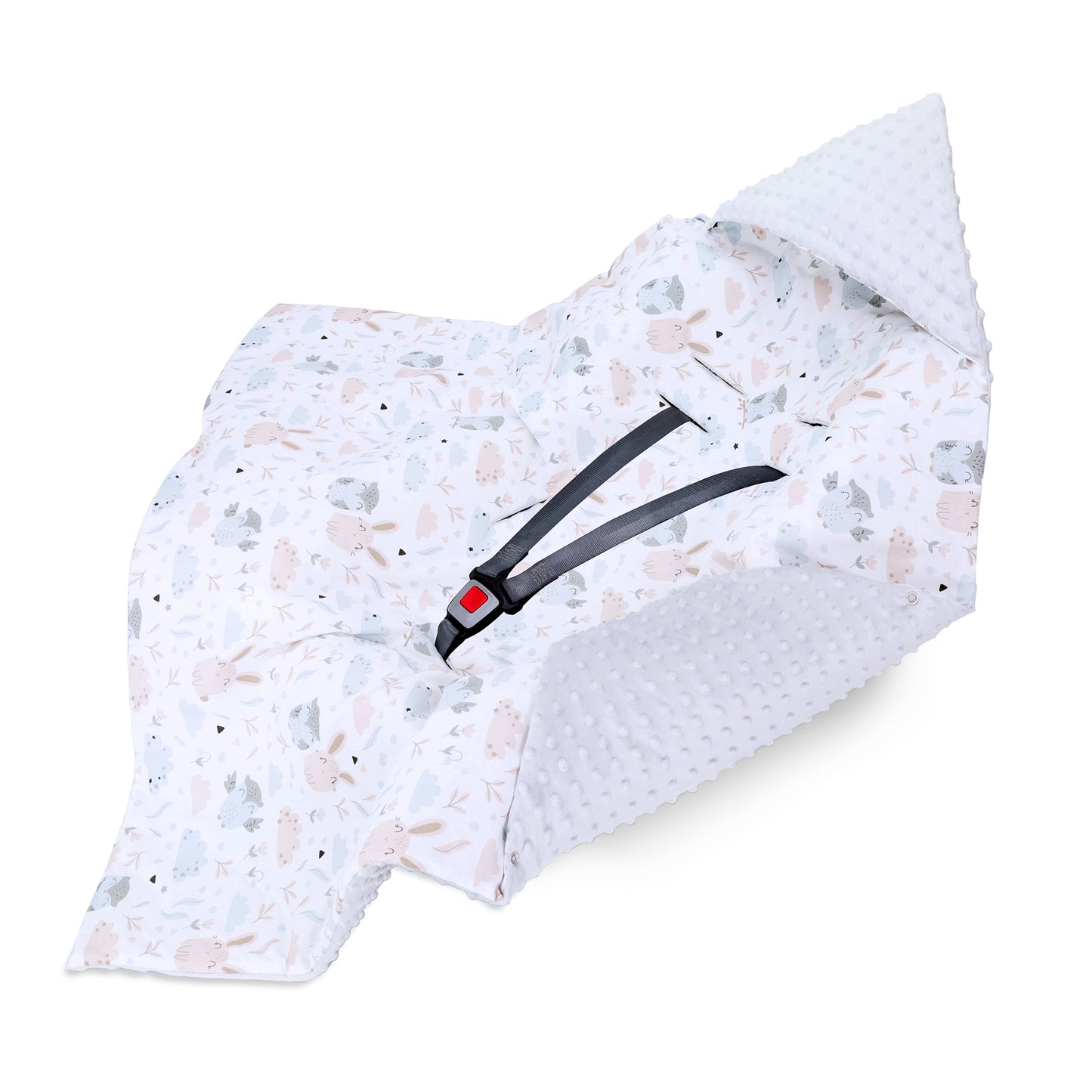 Einschlagdecke Babyschale Baby Decke 90x90 cm - Fußsack Blanket für Kinderwagen und Autositz Ganzjahres für Neugeborenen und Kleinkinder Einschlagsdecken für 3 und 5 Punkt Gurt Minky Oeko-Tex