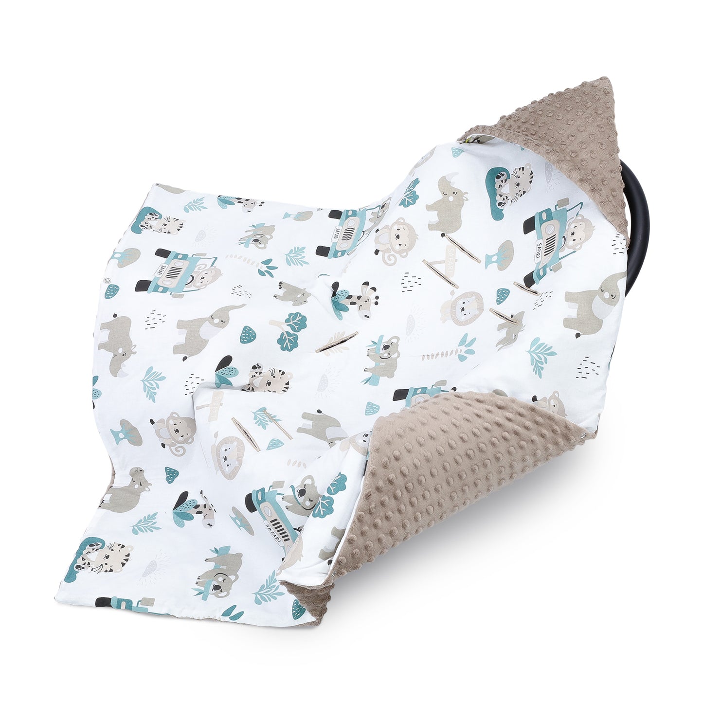 Einschlagdecke Babyschale Baby Decke 90x90 cm - Fußsack Blanket für Kinderwagen und Autositz Ganzjahres für Neugeborenen und Kleinkinder Einschlagsdecken für 3 und 5 Punkt Gurt Minky Oeko-Tex