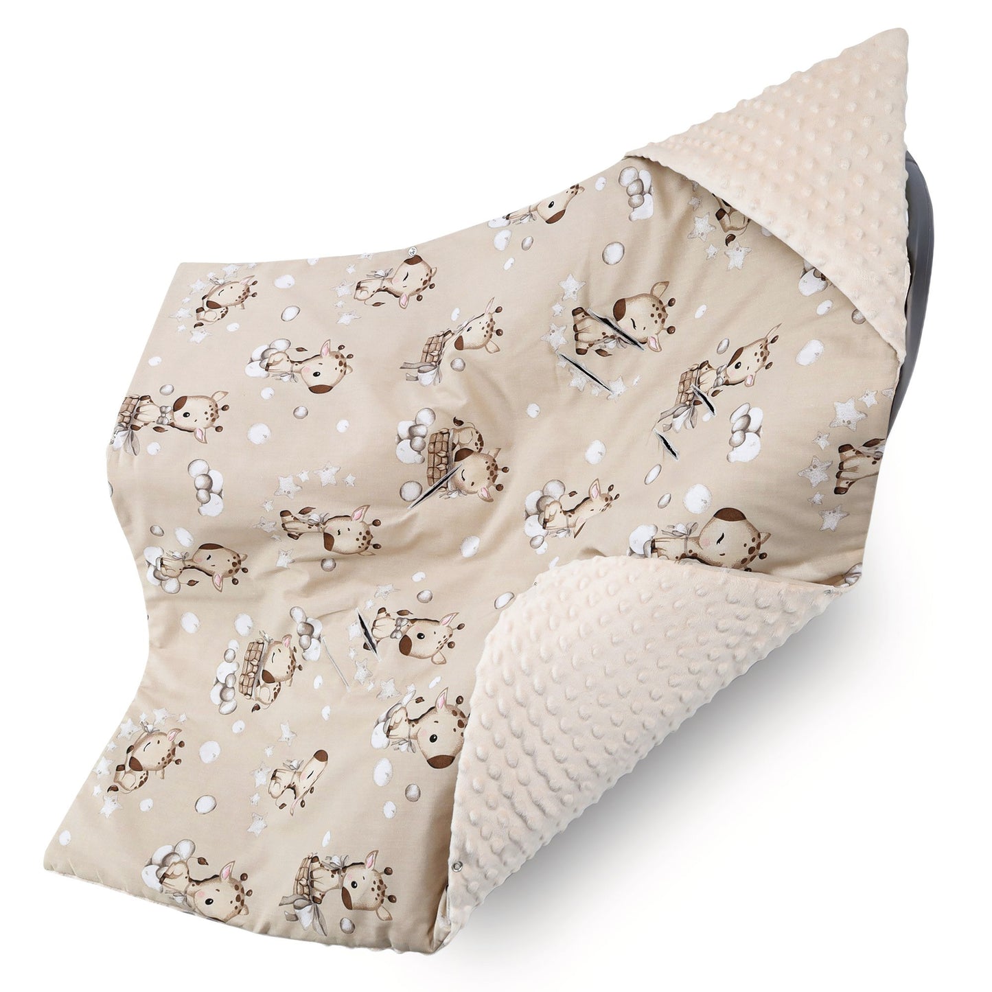 Einschlagdecke Babyschale Baby Decke 90x90 cm - Fußsack Blanket für Kinderwagen und Autositz Ganzjahres für Neugeborenen und Kleinkinder Einschlagsdecken für 3 und 5 Punkt Gurt Minky Oeko-Tex