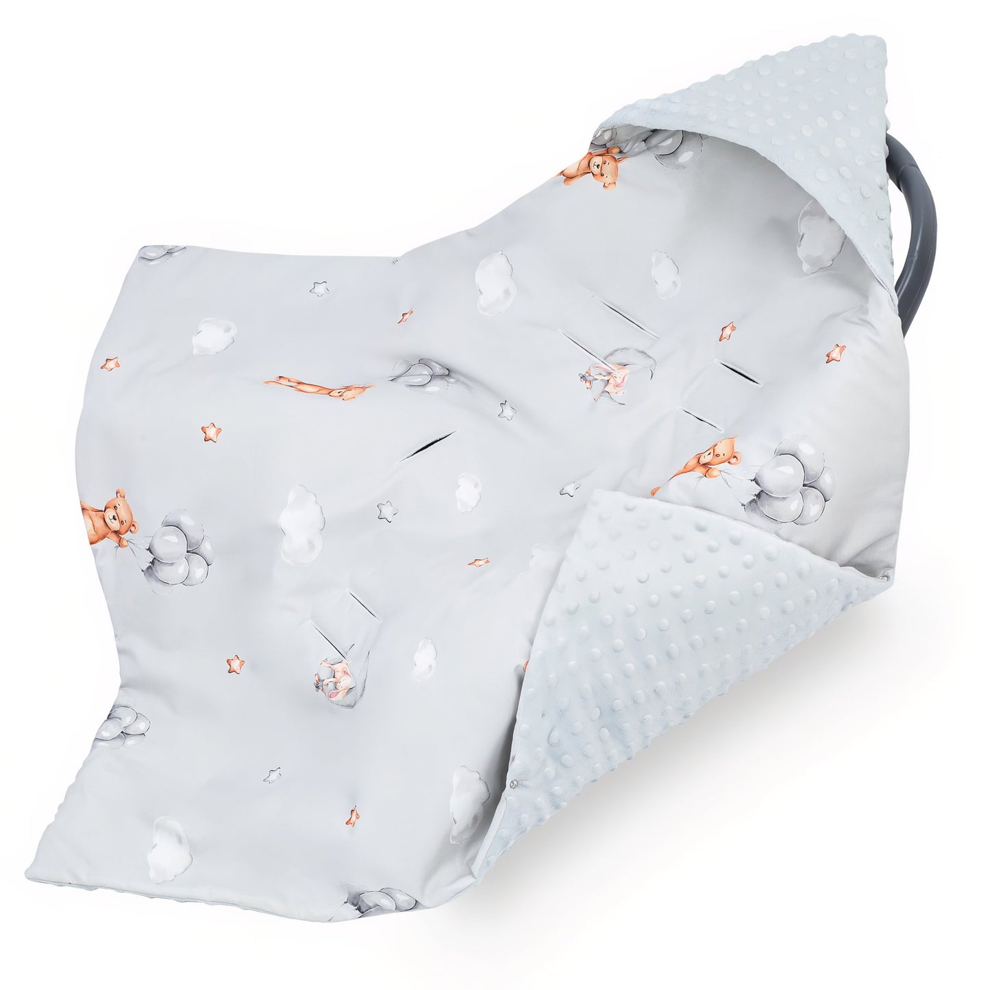 Einschlagdecke Babyschale Baby Decke 90x90 cm - Fußsack Blanket für Kinderwagen und Autositz Ganzjahres für Neugeborenen und Kleinkinder Einschlagsdecken für 3 und 5 Punkt Gurt Minky Oeko-Tex