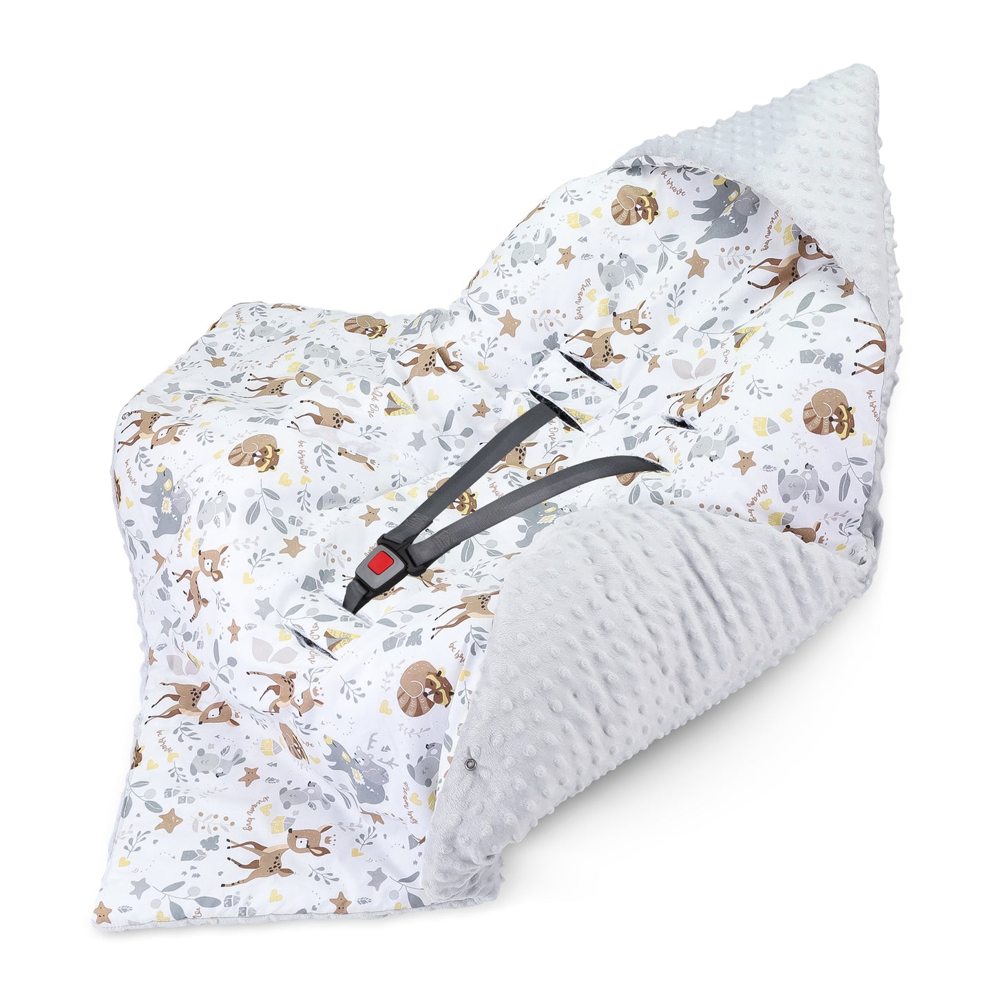 Einschlagdecke Babyschale Baby Decke 90x90 cm - Fußsack Blanket für Kinderwagen und Autositz Ganzjahres für Neugeborenen und Kleinkinder Einschlagsdecken für 3 und 5 Punkt Gurt Minky Oeko-Tex