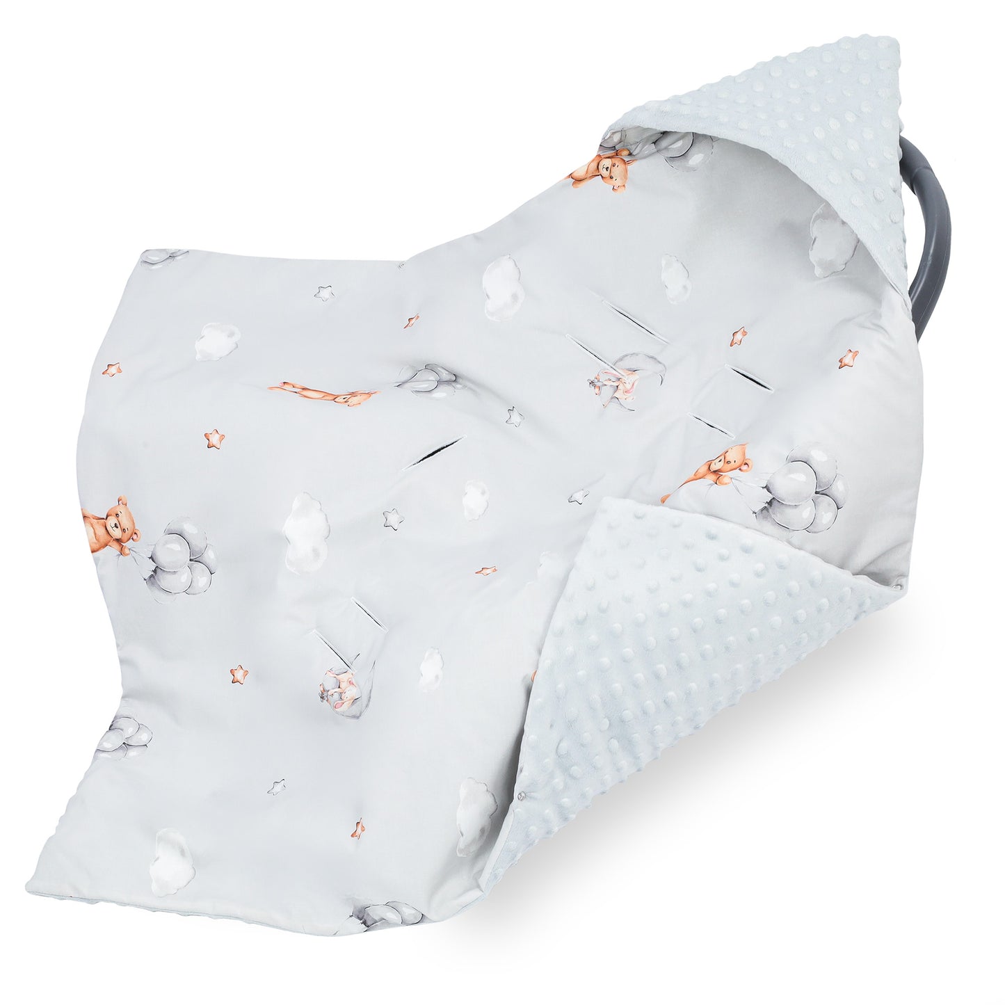 Einschlagdecke Babyschale Baby Decke 90x90 cm - Fußsack Blanket für Kinderwagen und Autositz Ganzjahres für Neugeborenen und Kleinkinder Einschlagsdecken für 3 und 5 Punkt Gurt Minky Oeko-Tex