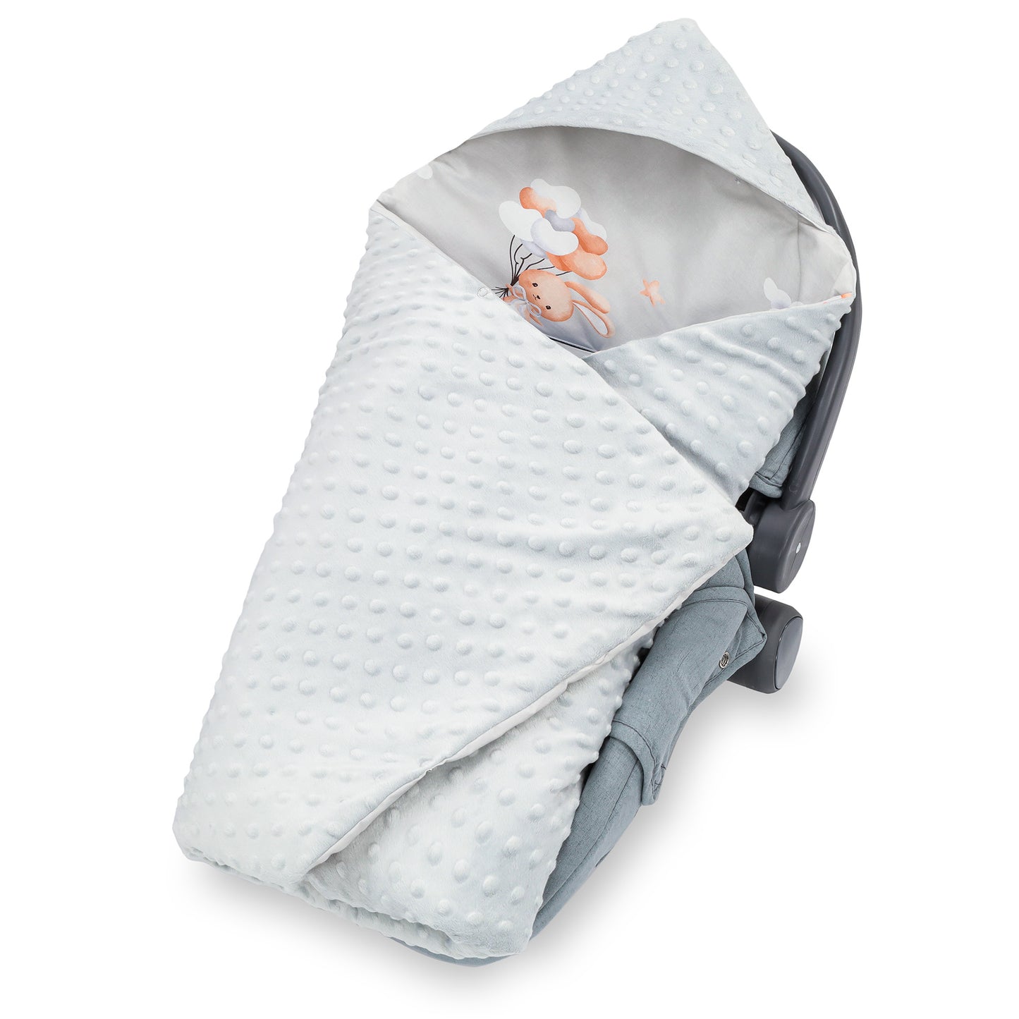 Einschlagdecke Babyschale Baby Decke 90x90 cm - Fußsack Blanket für Kinderwagen und Autositz Ganzjahres für Neugeborenen und Kleinkinder Einschlagsdecken für 3 und 5 Punkt Gurt Minky Oeko-Tex