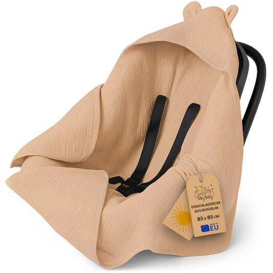 Einschlagdecke Babyschale Baby Decke - Atmungsaktive Sommerdecke für Kinderwagen und Autositz für Neugeborenen und Kleinkinder