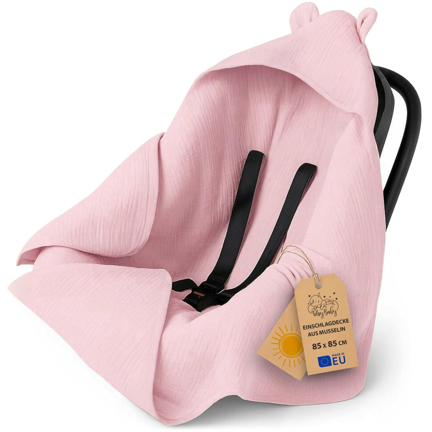 Einschlagdecke Babyschale Baby Decke - Atmungsaktive Sommerdecke für Kinderwagen und Autositz für Neugeborenen und Kleinkinder