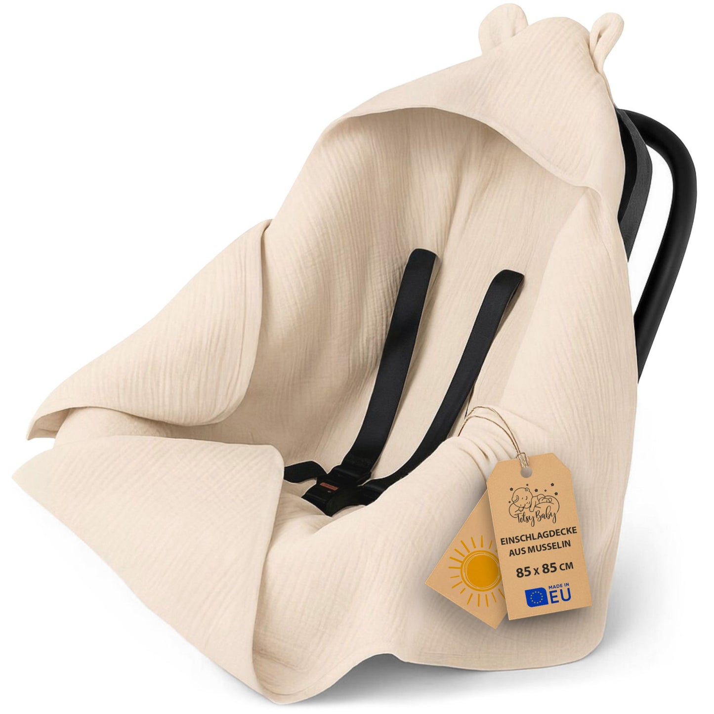 Einschlagdecke Babyschale Baby Decke - Atmungsaktive Sommerdecke für Kinderwagen und Autositz für Neugeborenen und Kleinkinder