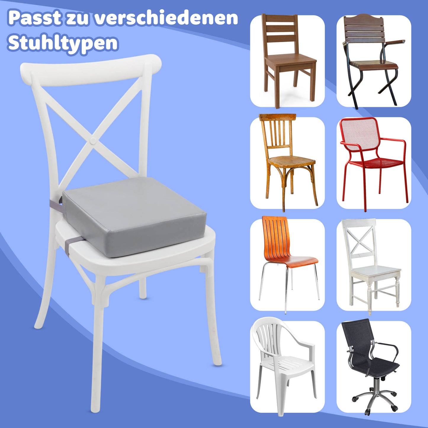 Kindersitzerhöhung Sitzerhöhung Stuhl Kind - Sitzkissen Kinder Booster Seat Stuhlerhöhung Kissen für Kleinkind beim Esstisch Stuhlkissen und Babysitz
