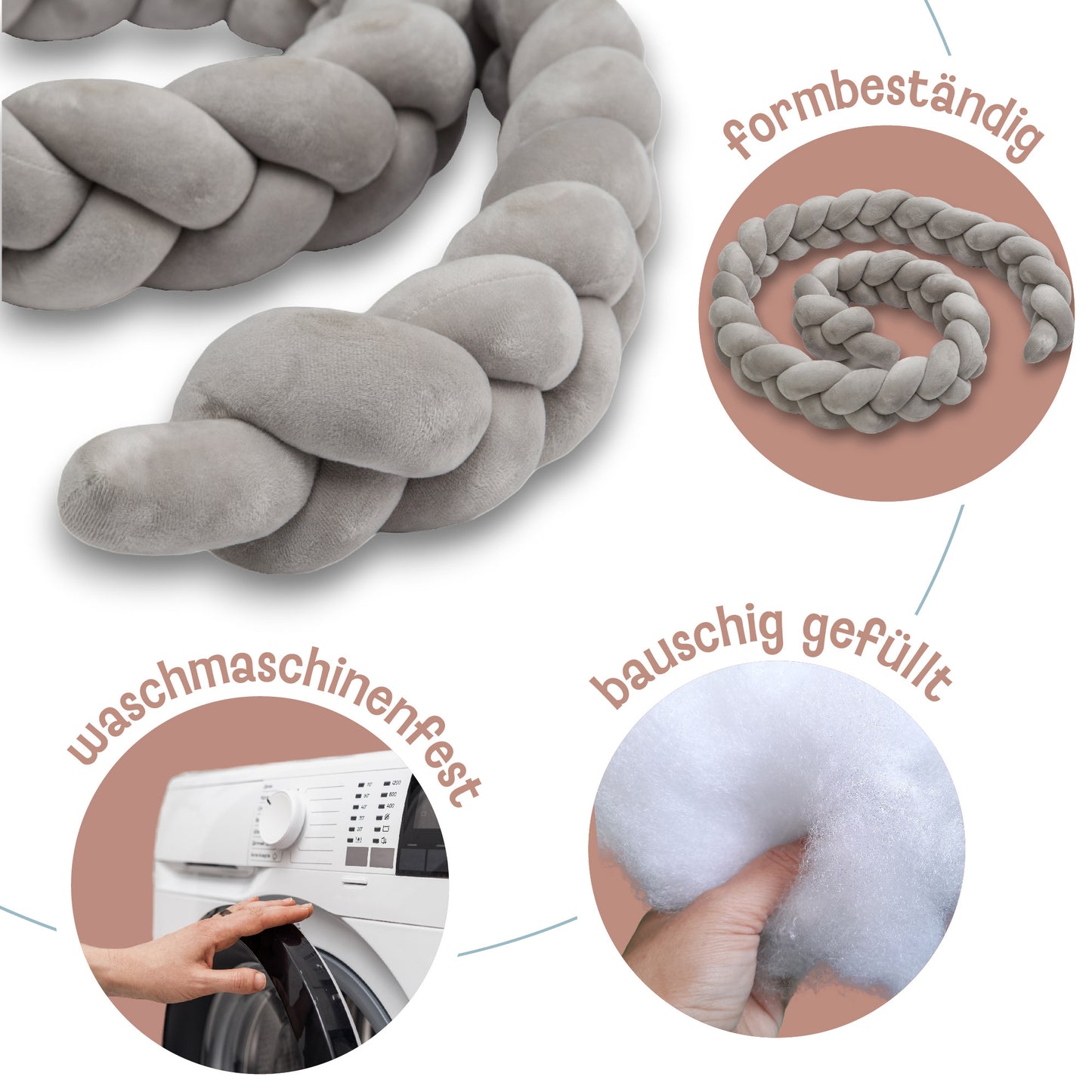 Deko Kuschelkissen Kinder - Dekokissen Kinderzimmer Flauschig Zierkissen Geflochten