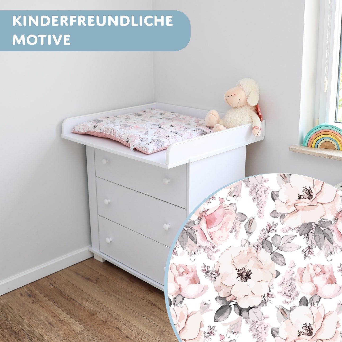 Wickelauflage Wickelunterlage - Weich und waschbar Wickelunterlage für Babys Wickelmatte für Wickeltisch Wickelkommode oder Waschmaschine