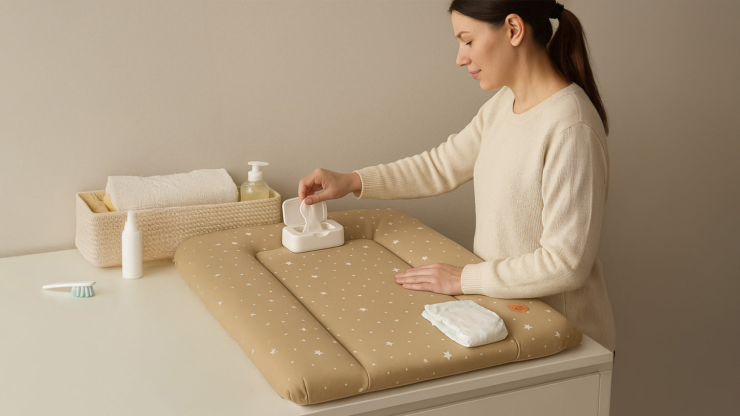 Wickelauflage Wickelunterlage abwaschbar und wasserdicht - Wickelmatte zum Auflegen auf Wickeltisch Wickelaufsatz Wickelkommode oder Waschmaschine