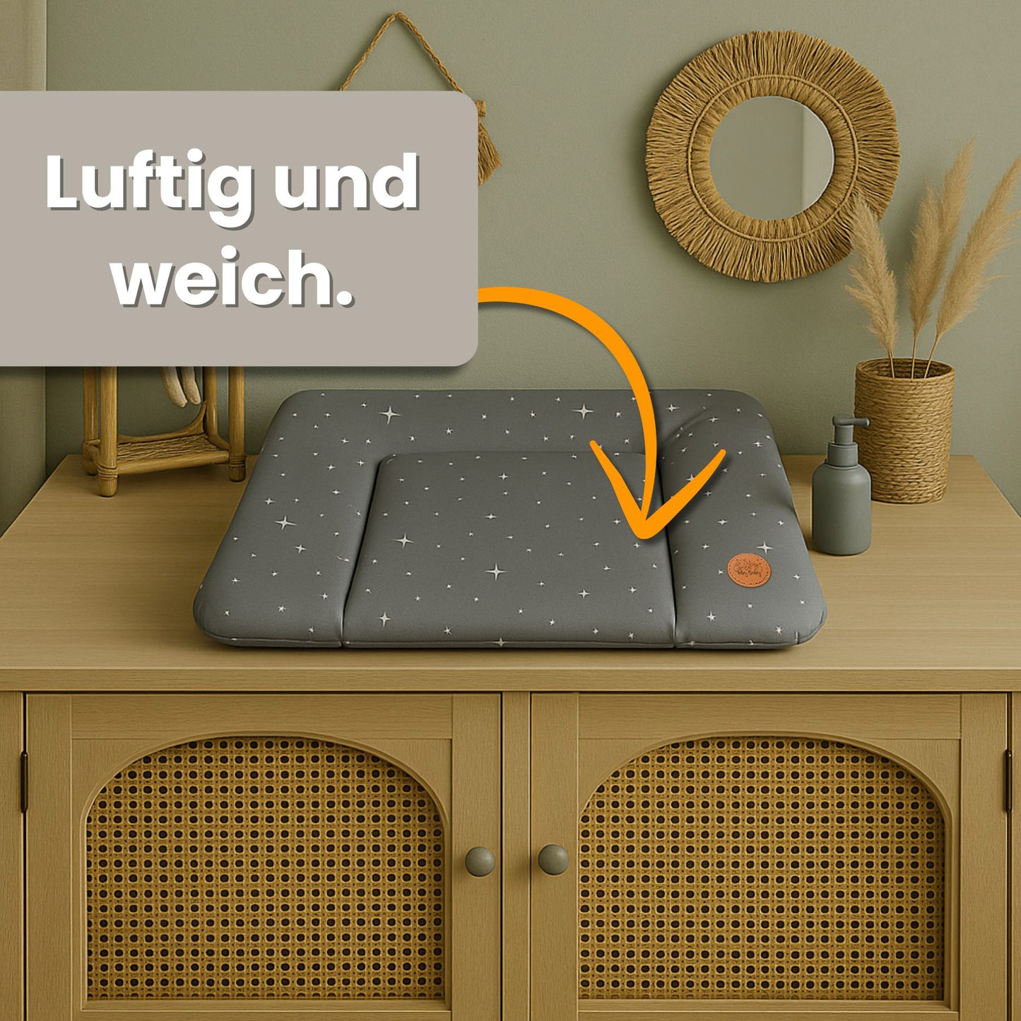 Wickelauflage Wickelunterlage abwaschbar und wasserdicht - Wickelmatte zum Auflegen auf Wickeltisch Wickelaufsatz Wickelkommode oder Waschmaschine