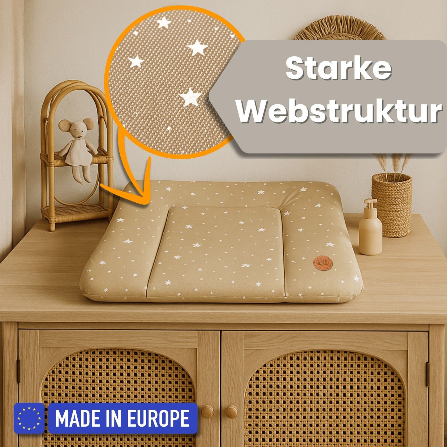 Wickelauflage Wickelunterlage abwaschbar und wasserdicht - Wickelmatte zum Auflegen auf Wickeltisch Wickelaufsatz Wickelkommode oder Waschmaschine