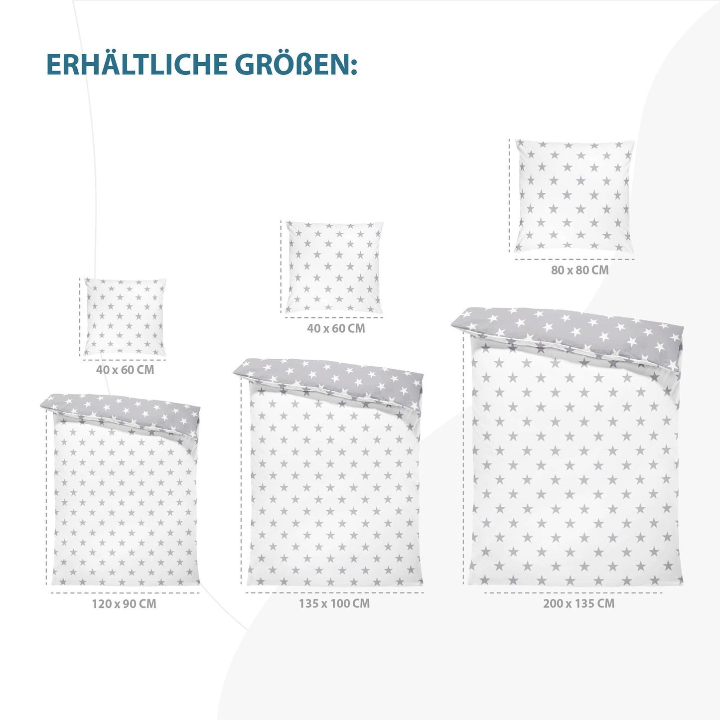 Bettwäsche für Babybetten mit Kissenbezug