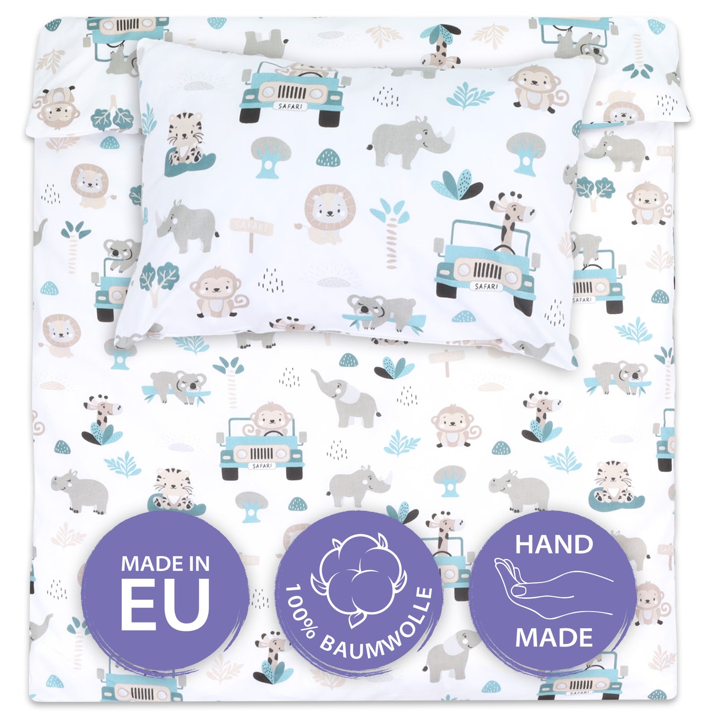 Bettwäsche für Babybetten mit Kissenbezug