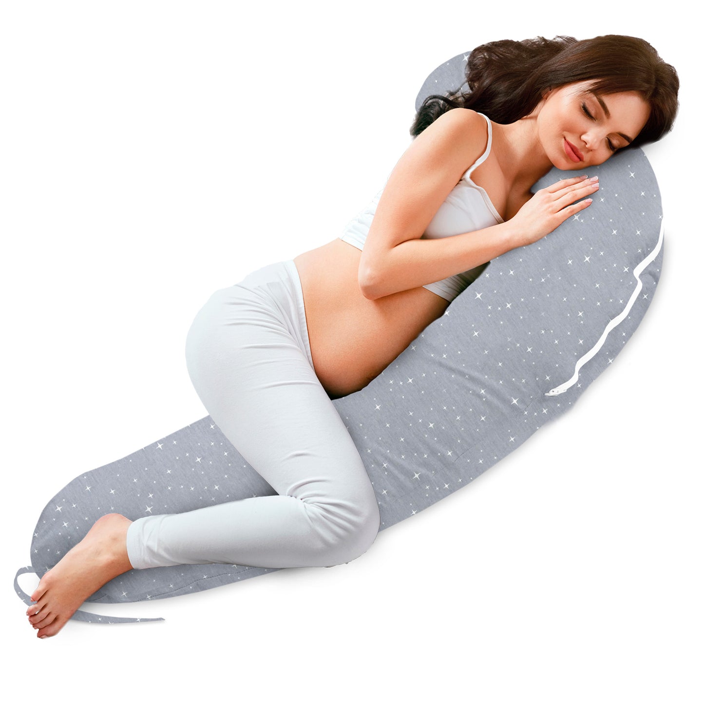 Stillkissen XXL Schwangerschaftskissen - Pregnancy Pillow Body Pillow Seitenschläferkissen Schlafkissen Lagerungskissen Kissen mit Bezug