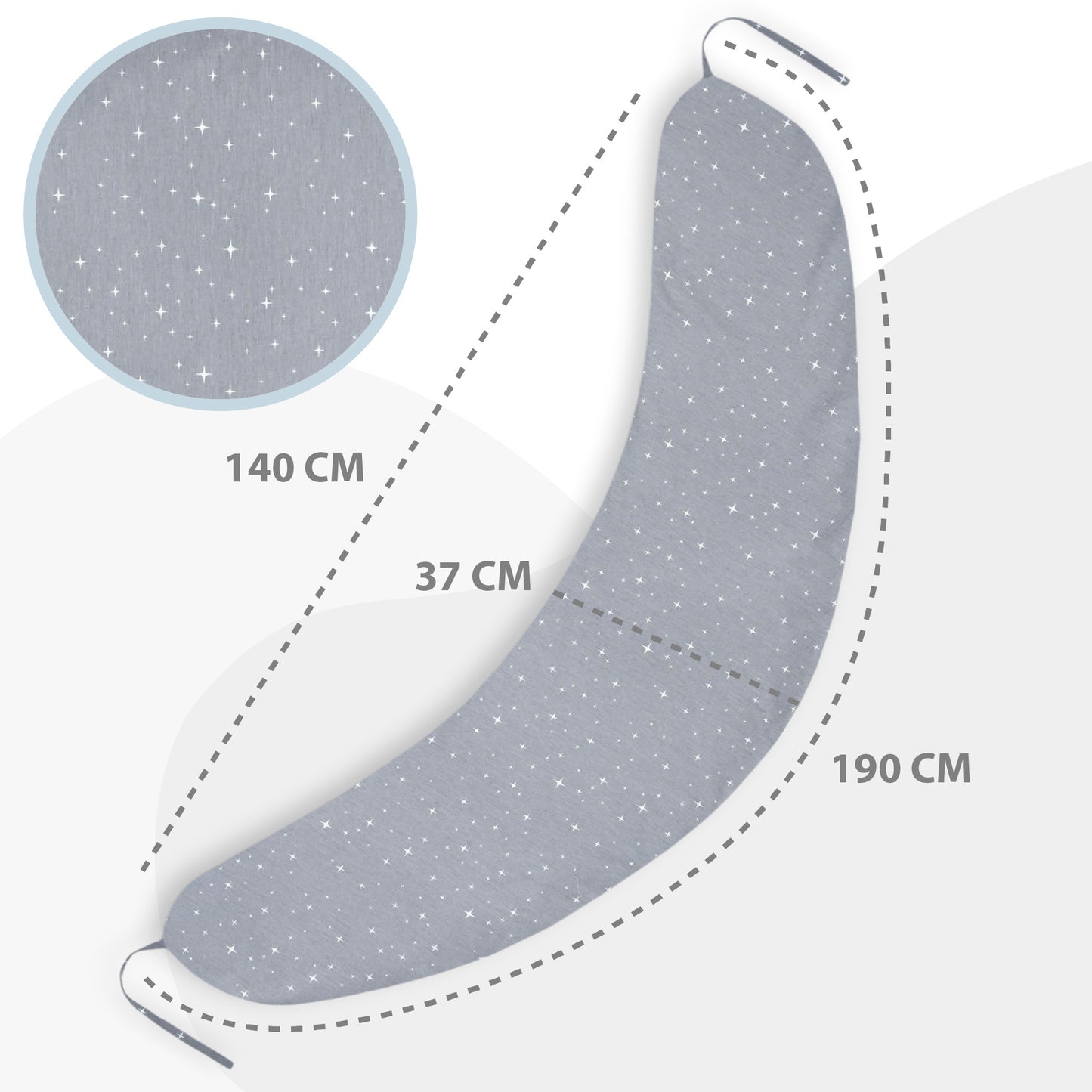 Stillkissen XXL Schwangerschaftskissen - Pregnancy Pillow Body Pillow Seitenschläferkissen Schlafkissen Lagerungskissen Kissen mit Bezug