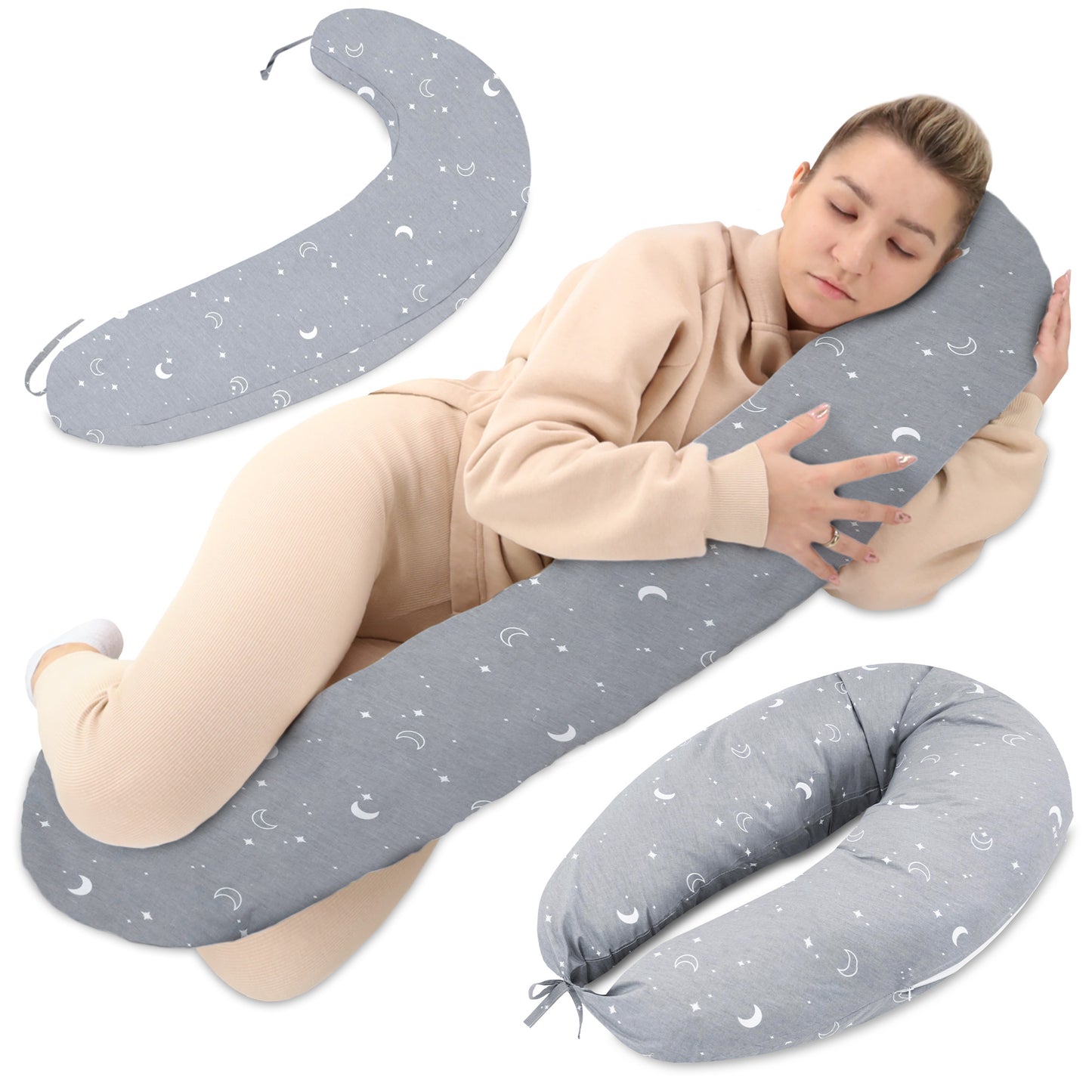 Stillkissen XXL Schwangerschaftskissen - Pregnancy Pillow Body Pillow Seitenschläferkissen Schlafkissen Lagerungskissen Kissen mit Bezug