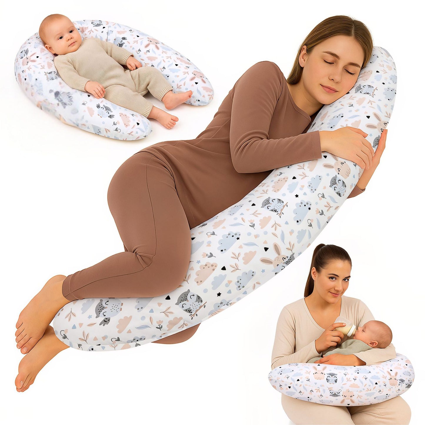Stillkissen XXL Schwangerschaftskissen - Pregnancy Pillow Body Pillow Seitenschläferkissen Schlafkissen Lagerungskissen Kissen mit Bezug
