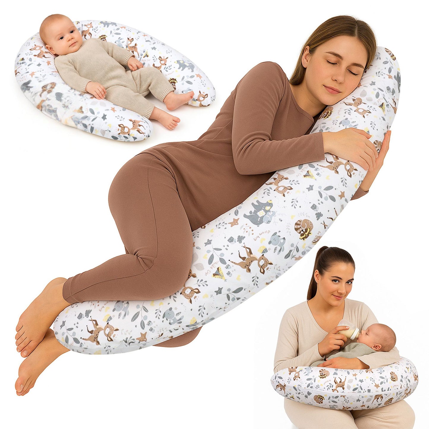 Stillkissen XXL Schwangerschaftskissen - Pregnancy Pillow Body Pillow Seitenschläferkissen Schlafkissen Lagerungskissen Kissen mit Bezug