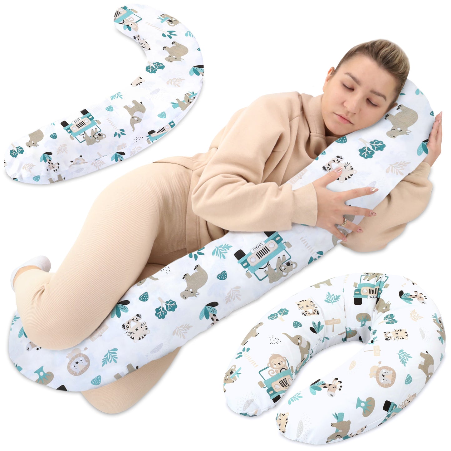 Stillkissen XXL Schwangerschaftskissen - Pregnancy Pillow Body Pillow Seitenschläferkissen Schlafkissen Lagerungskissen Kissen mit Bezug