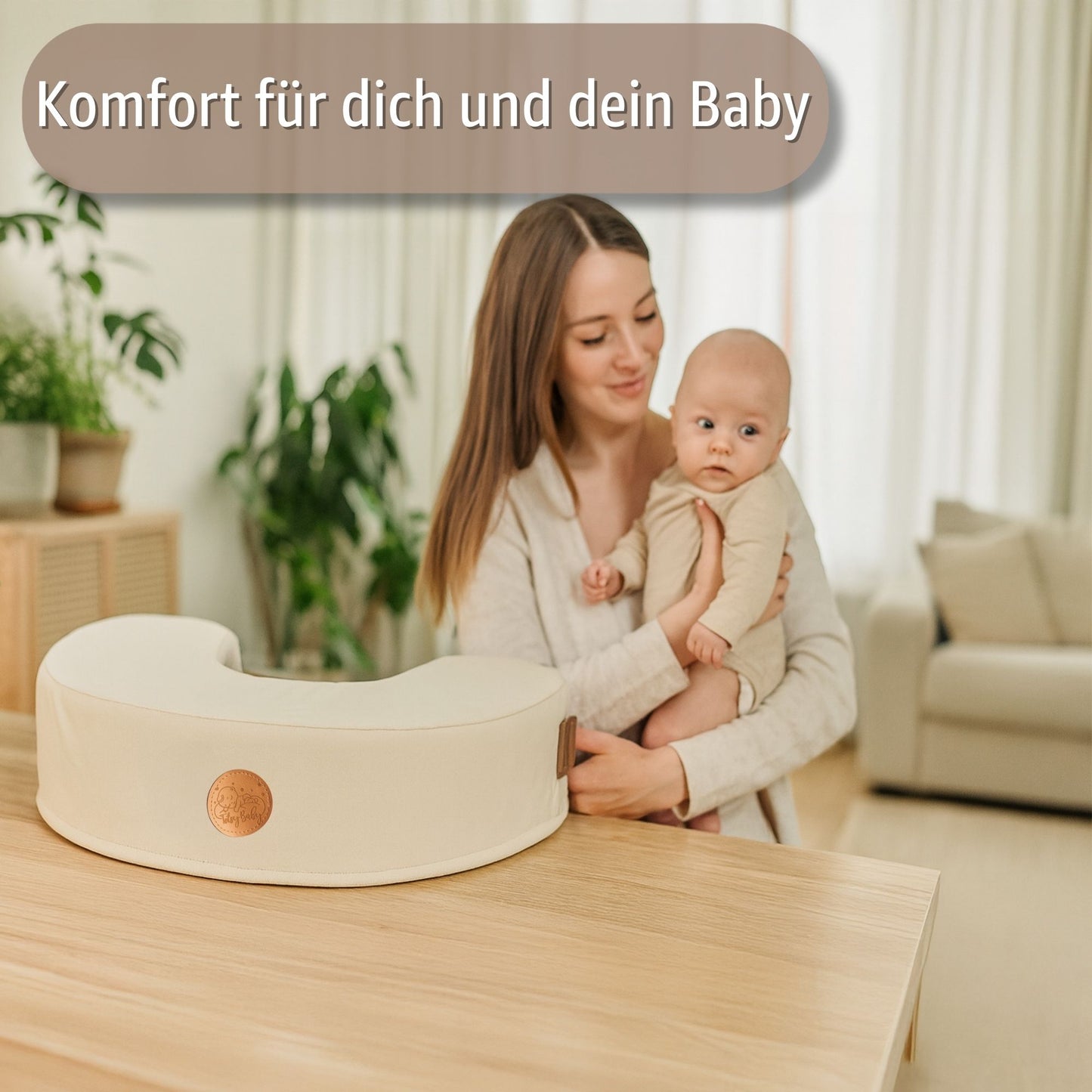 Stillkissen XXL Lagerungskissen für Baby Stillen Nursing Pillow - Schwangerschaftskissen Stillmond Breastfeeding Mond und Kinder Stillhörnchen