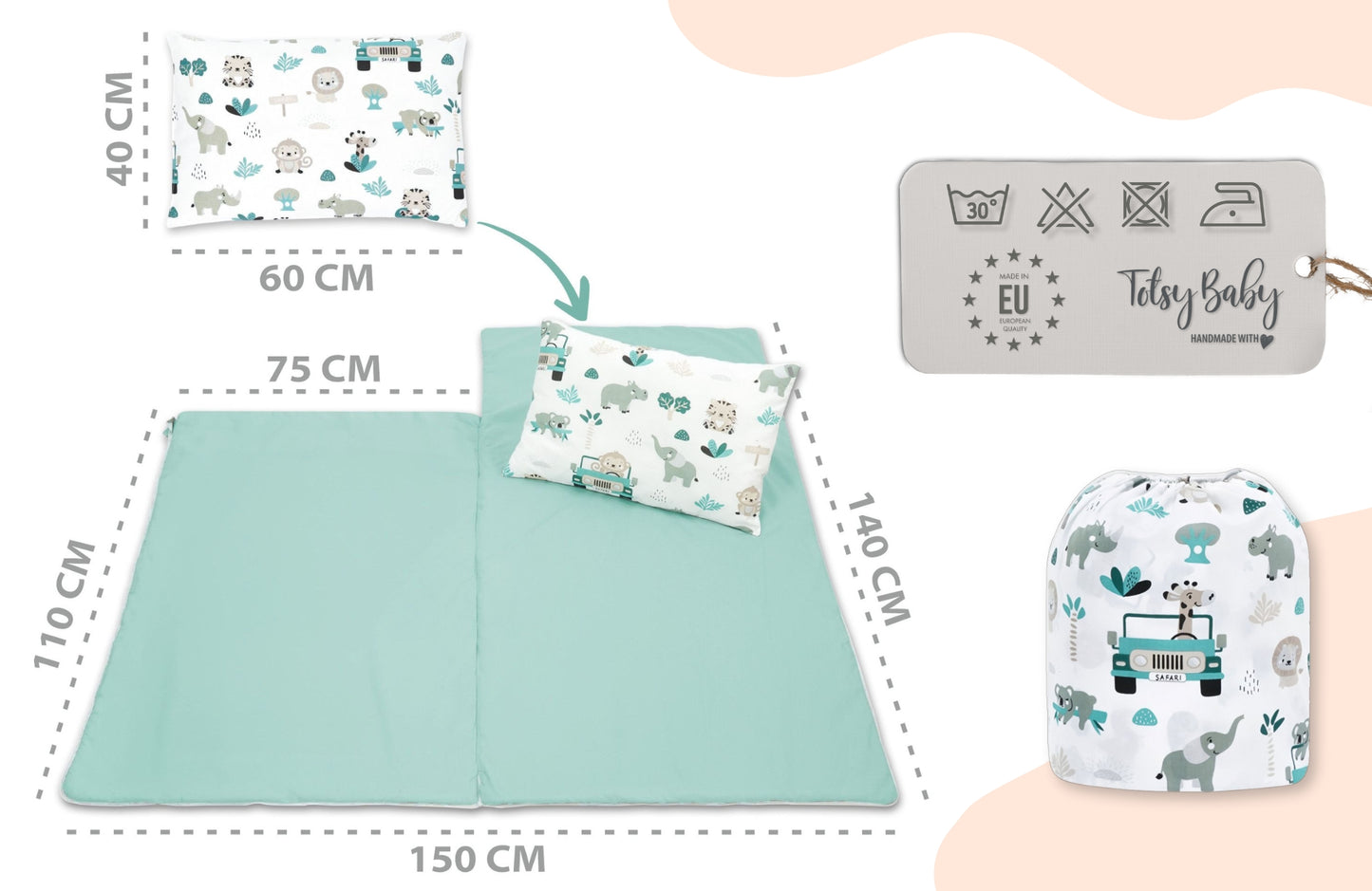 Schlafsack Kinder mit Kissen und Reißverschluss für Baby 3-7 Jahre - Kinderschlafsack Indoor für Kindertagesstätte Kindergarten Deckenschlafsack