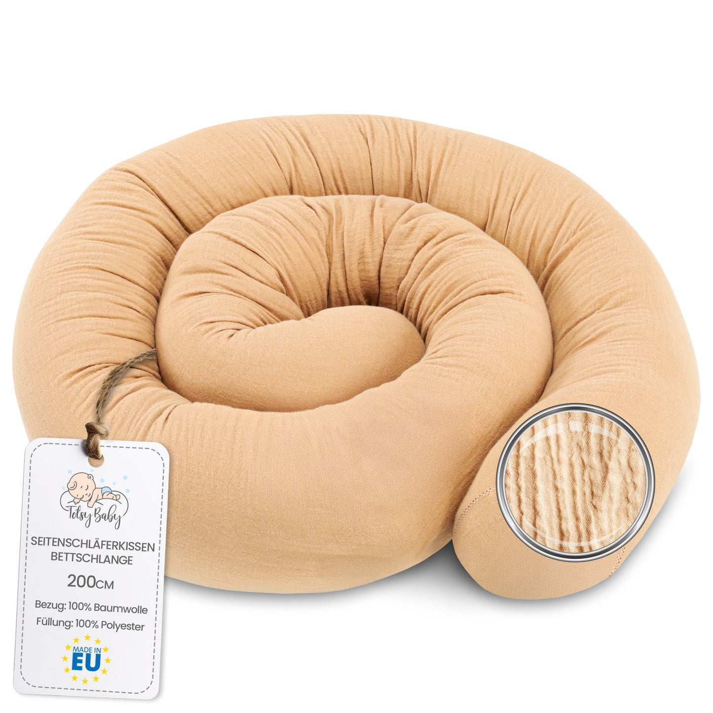 Bettschlange Seitenschläferkissen Body Pillow - Kopfkissen lang Bettrolle Schlafkissen Nackenrolle