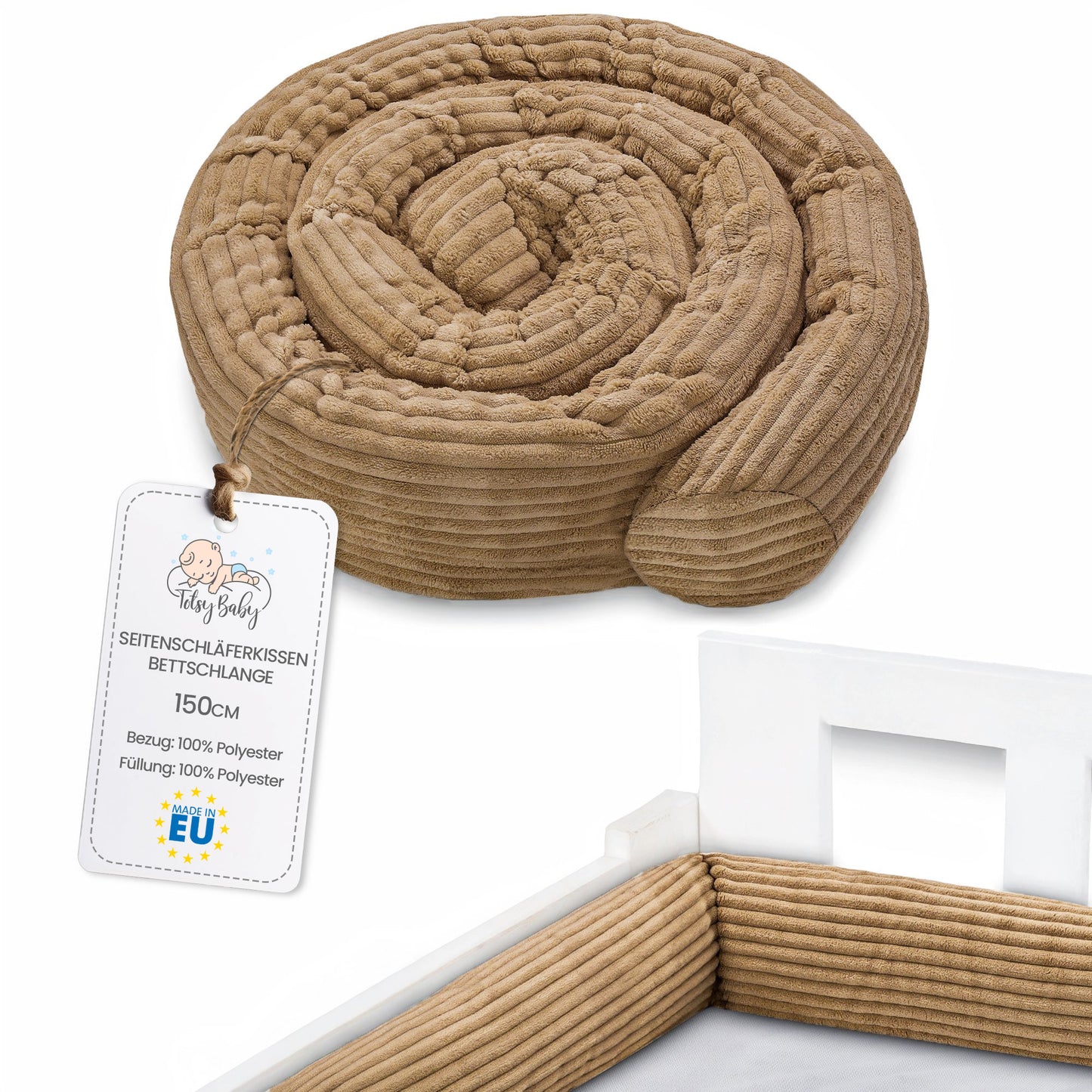 Bettschlange Seitenschläferkissen Body Pillow - Kopfkissen lang Bettrolle Schlafkissen Nackenrolle