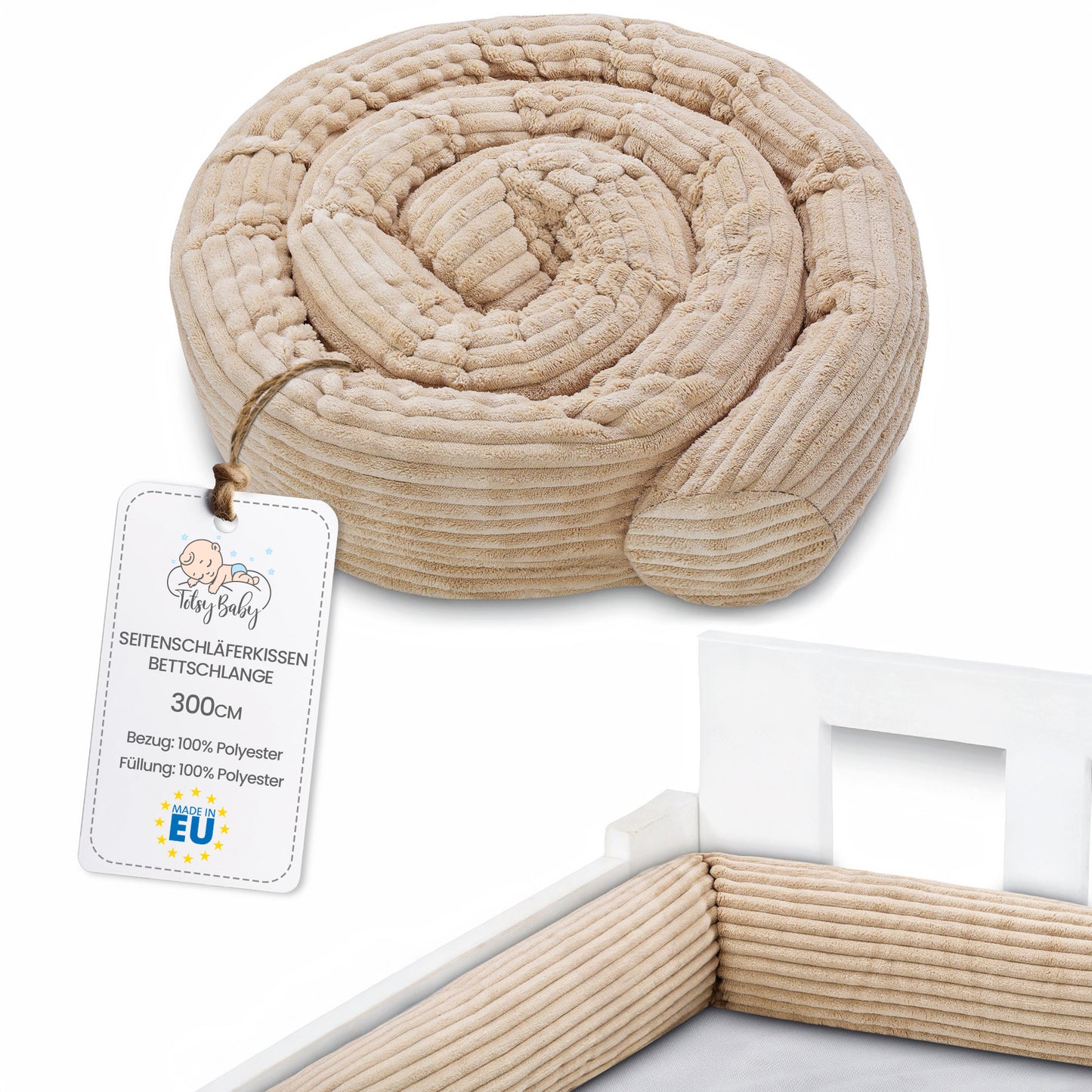 Bettschlange Seitenschläferkissen Body Pillow - Kopfkissen lang Bettrolle Schlafkissen Nackenrolle