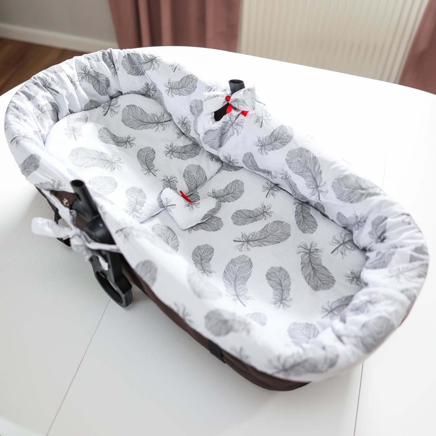 Stubenwagen Umrandung - Nestchen für Kinderwagen und Buggy Babybett Zubehör für Babywanne Einlage Kinderwagenzubehör