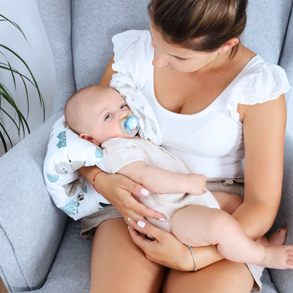 Stillkissen klein Breastfeeding und Nursing Pillow für unterwegs - Stillmuff Armkissen und Lagerungskissen Baby Arm Still Kissen aus weicher Baumwolle