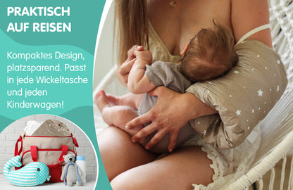 Liten amningskudde 25x20 cm - Breastfeeding & Nursing Pillow för resa - amningsmuff för armen och positionskudde; mjuk bomull