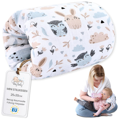 Stillkissen klein Breastfeeding und Nursing Pillow für unterwegs - Stillmuff Armkissen und Lagerungskissen Baby Arm Still Kissen aus weicher Baumwolle