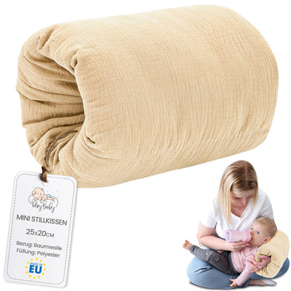 Stillkissen klein Breastfeeding und Nursing Pillow für unterwegs - Stillmuff Armkissen und Lagerungskissen Baby Arm Still Kissen aus weicher Baumwolle