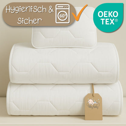 Baby Bettdecke und Kissen Kinderdecke und Babykissen - Kinderbettdecke Kinder Bettdecken Set und Decke für Kleinkind Babybett Mikrofaser Weiß