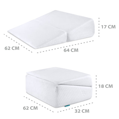Keilkissen für Bett und Sofa – Lesekissen und Schaumstoff Rückenkissen Ideal zur Verwendung als Matratzenkeil Reflux kopfteil Kissen oder Bettkeil für Erwachsene